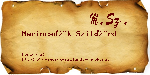 Marincsák Szilárd névjegykártya