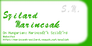 szilard marincsak business card